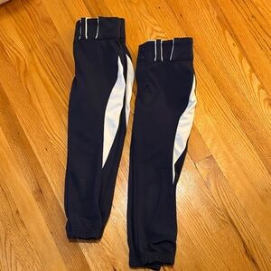 Girls softball pants, size M, navy and white